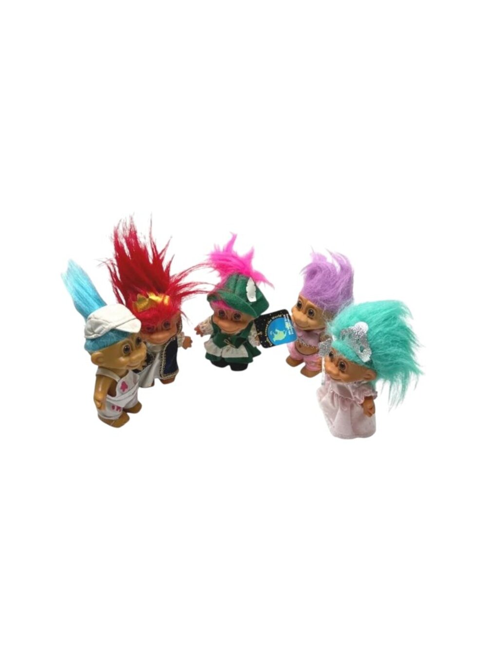 Vintage Russ‎ Troll Doll Lot 5 Painter King Godmother Genie Lucky 1990s